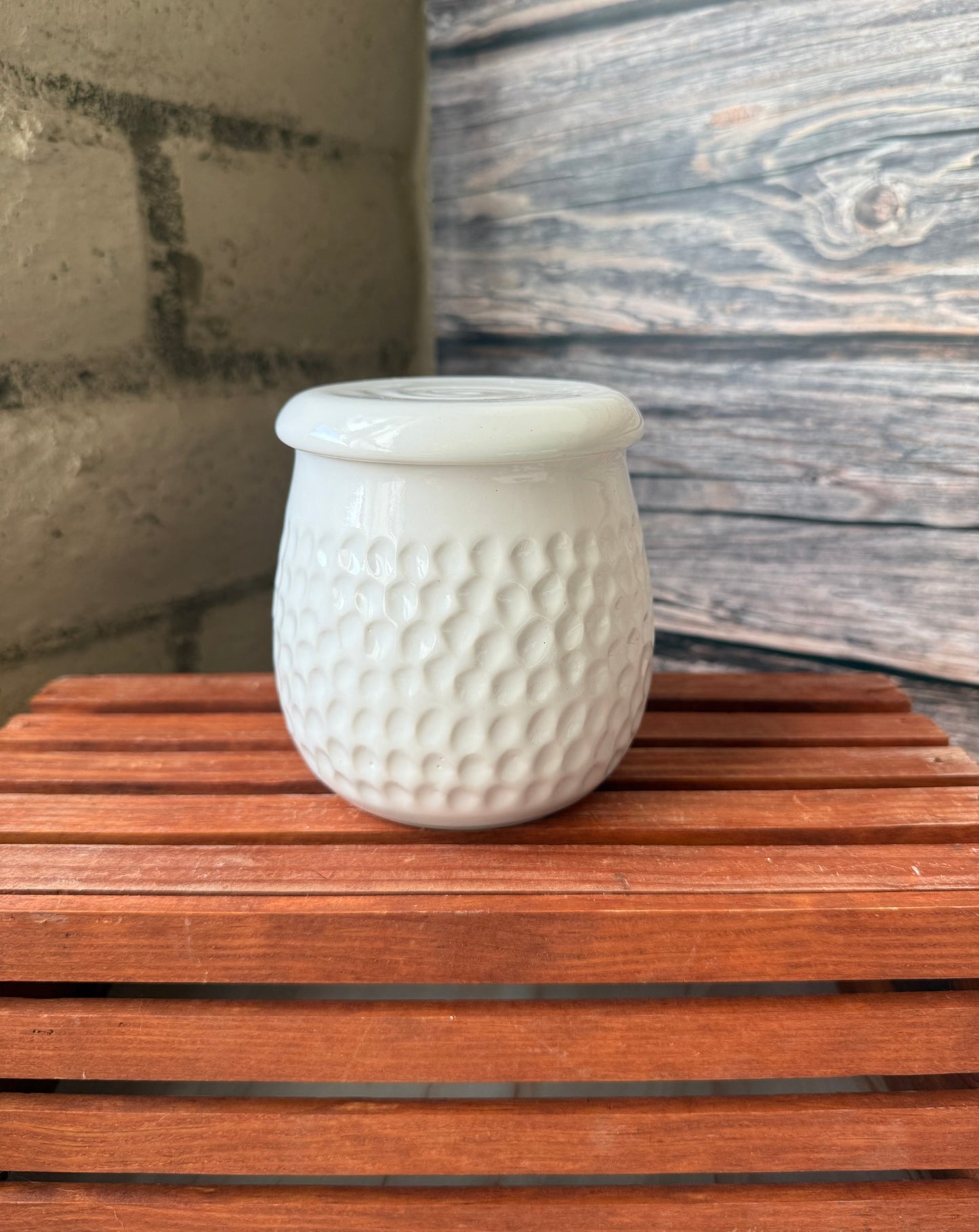 Carved Butter Bell in White Gloss