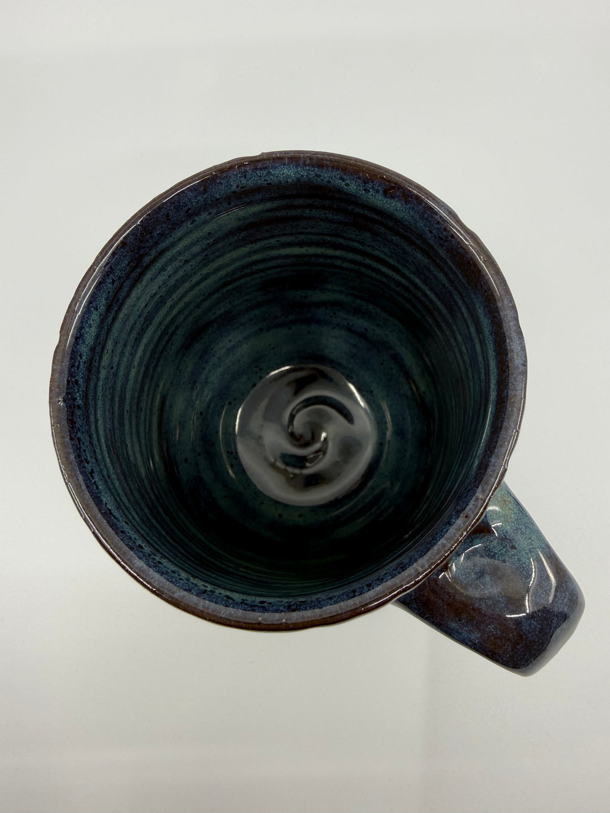 Dark Blue Turquoise Carved Mug