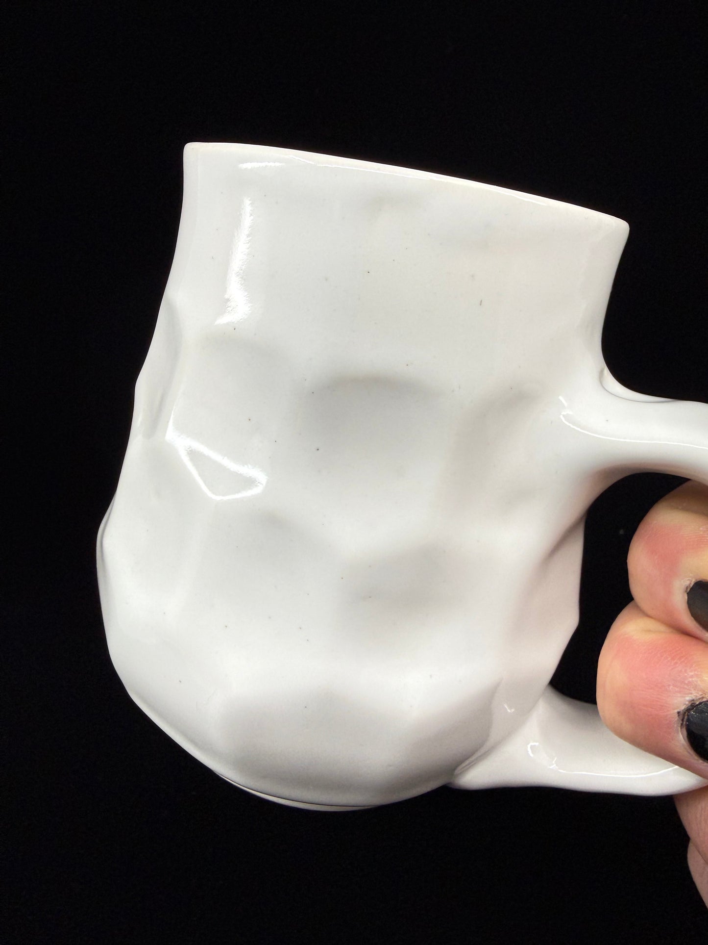 White Faceted Mug