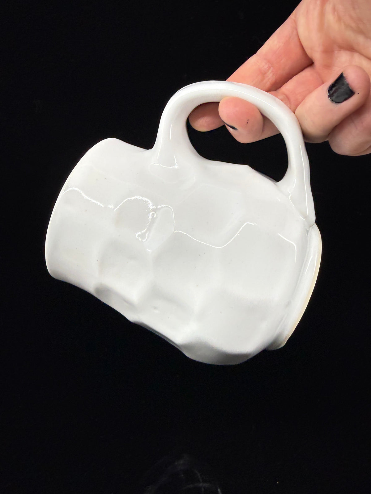 White Faceted Mug