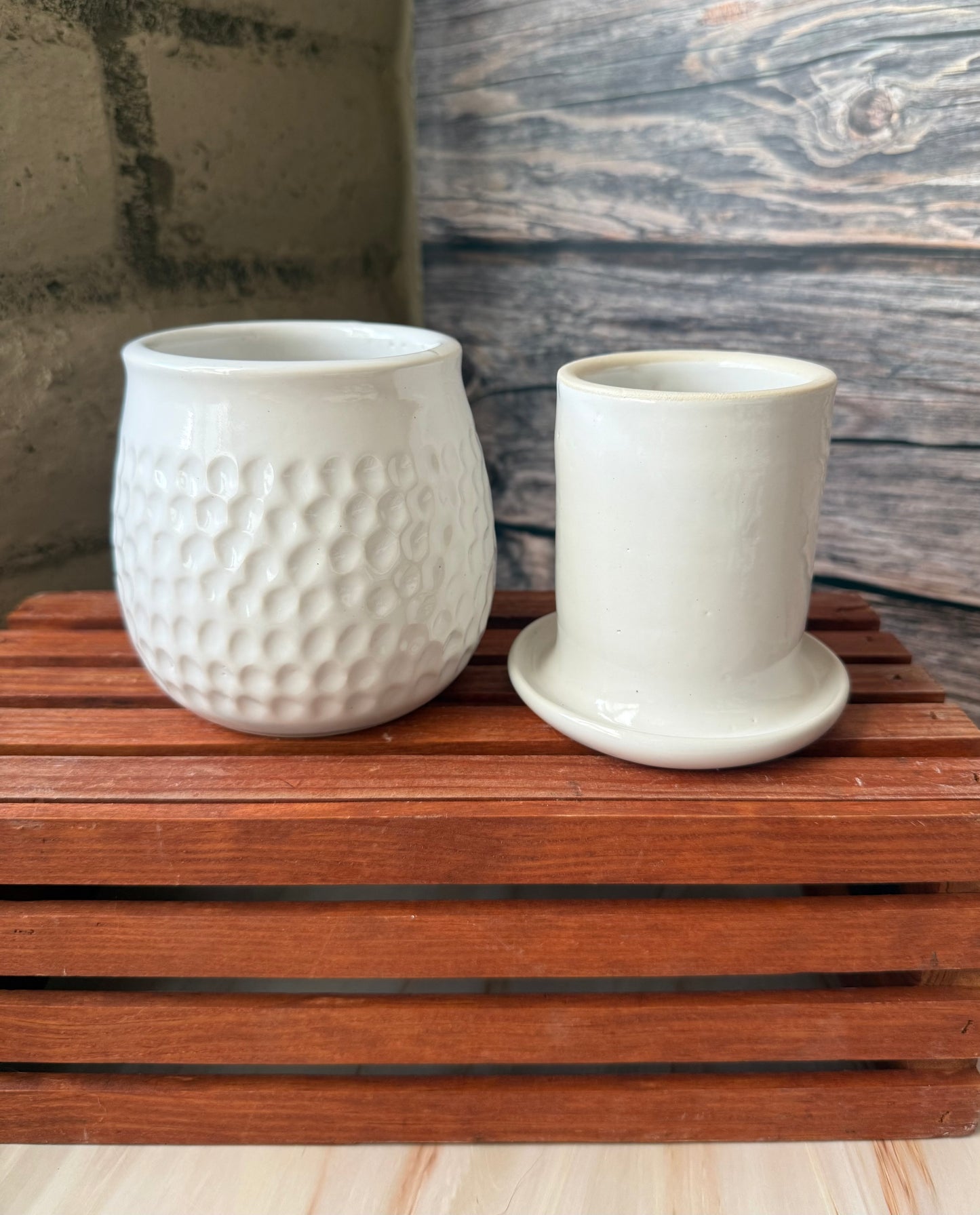 Carved Butter Bell in White Gloss