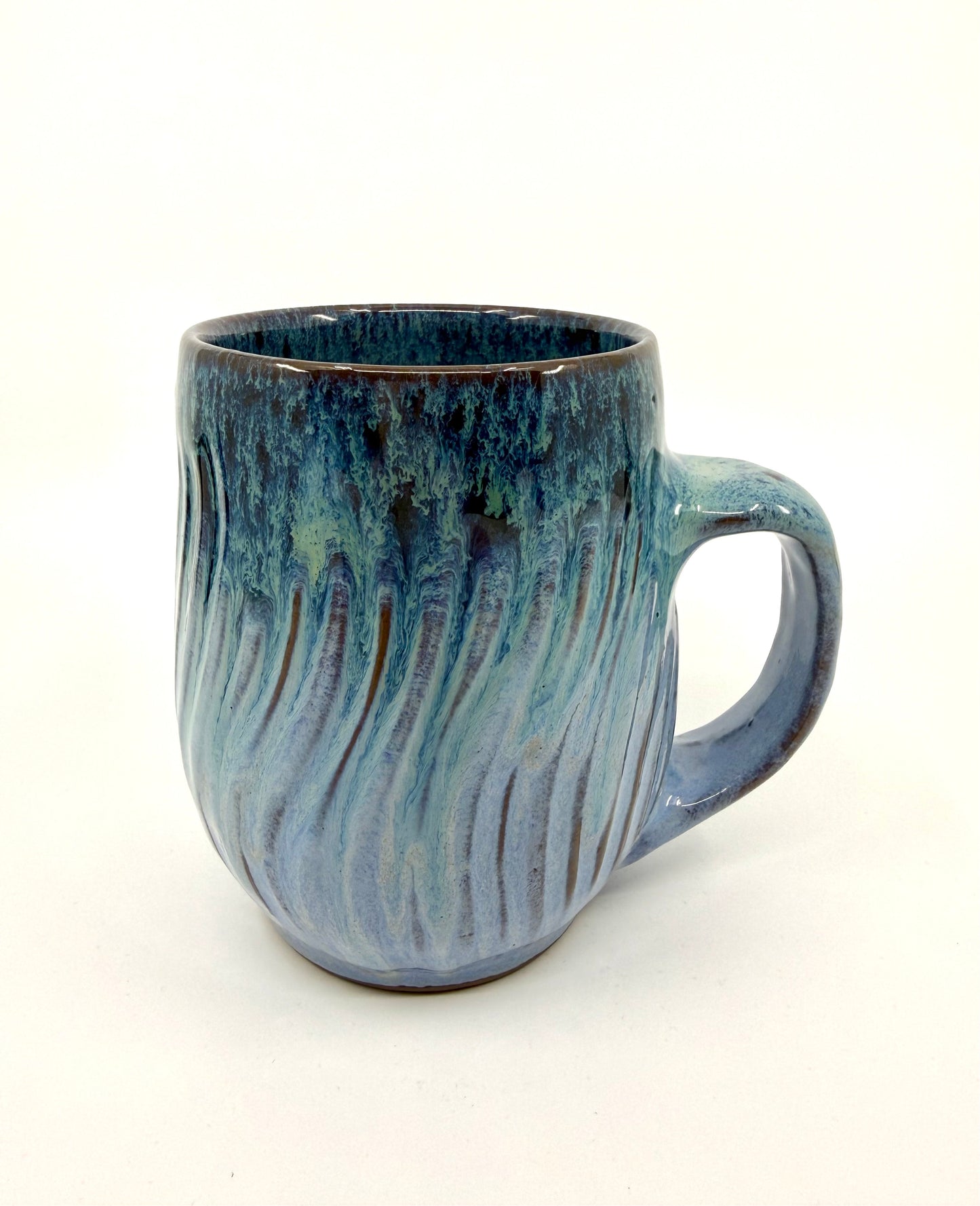 Periwinkle Carved Mug