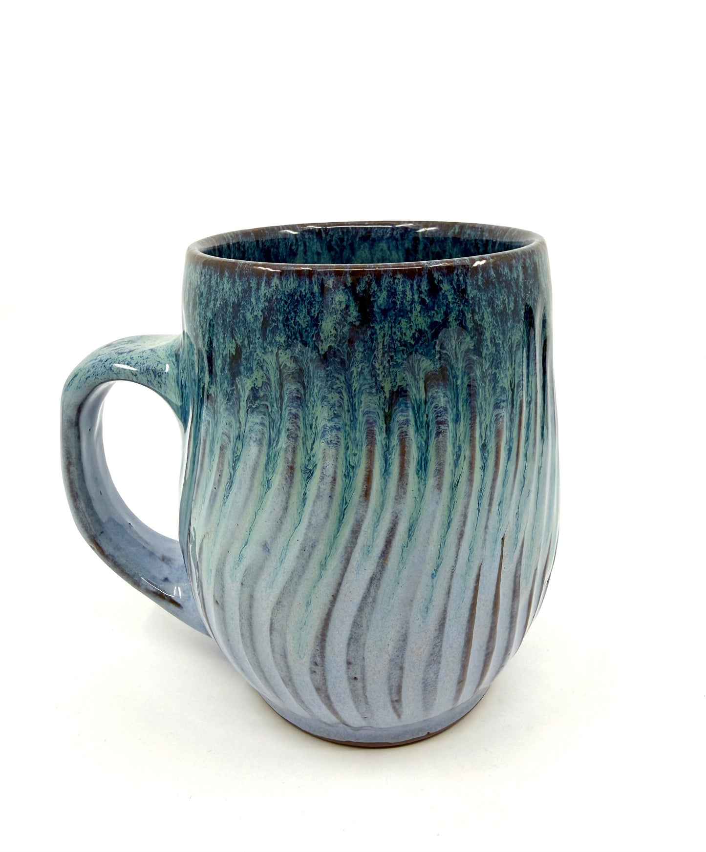 Periwinkle Carved Mug