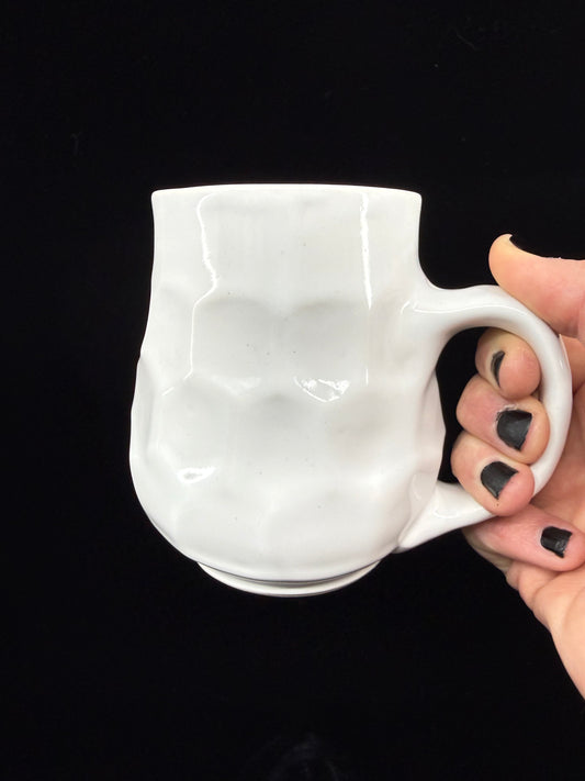 Faceted Mug in White Gloss