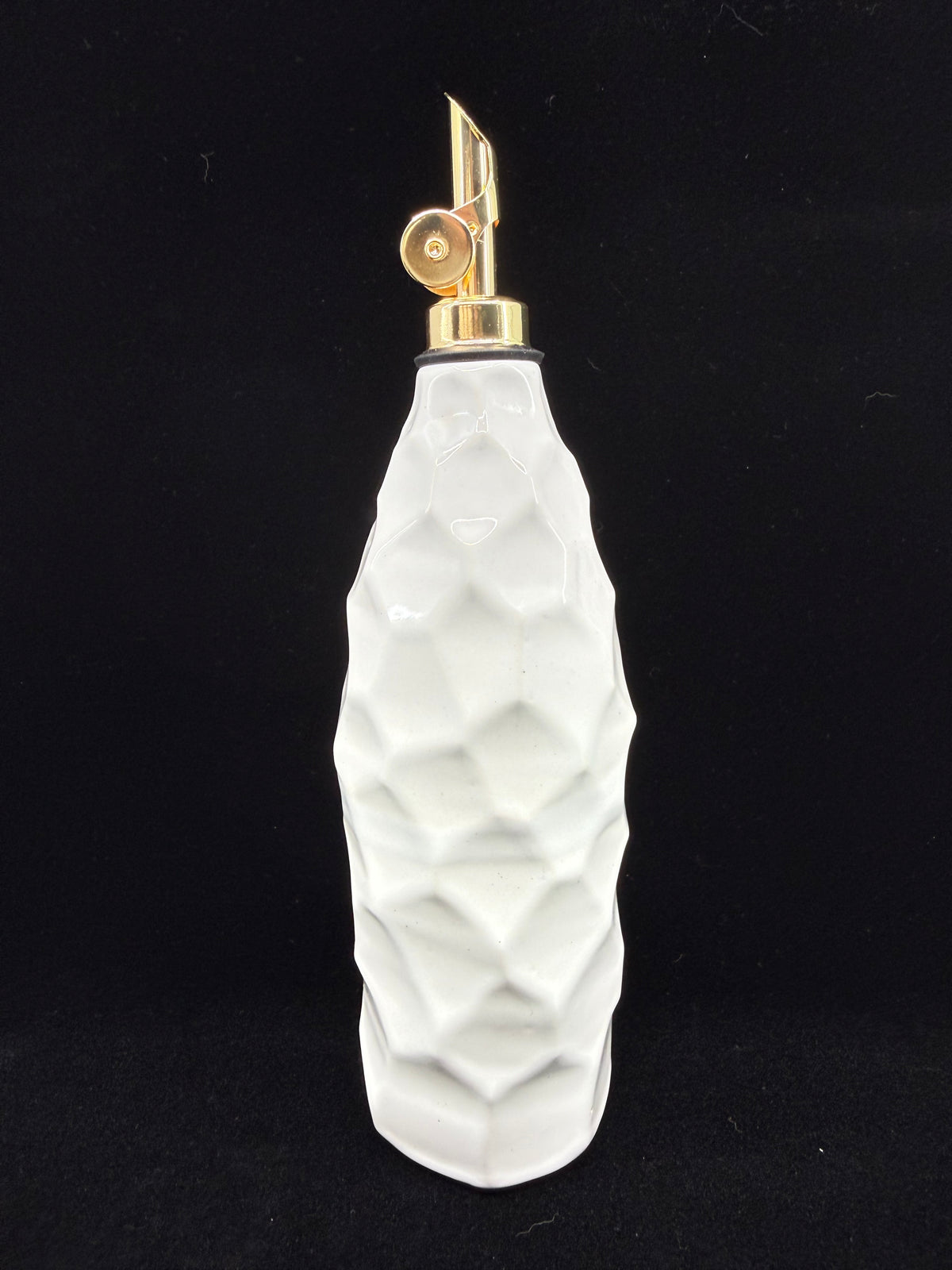 White Faceted Oil Bottle