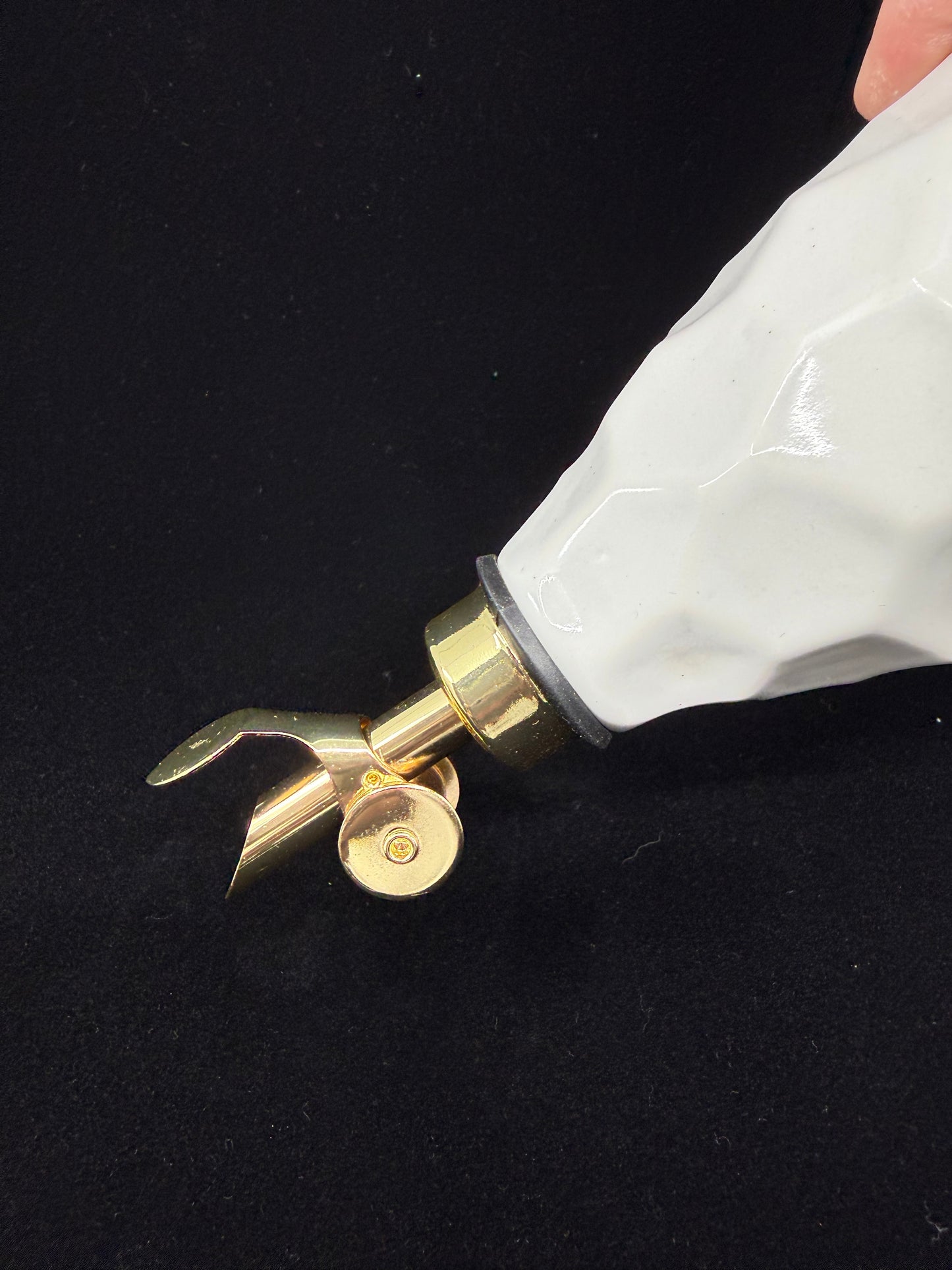 White Faceted Oil Bottle