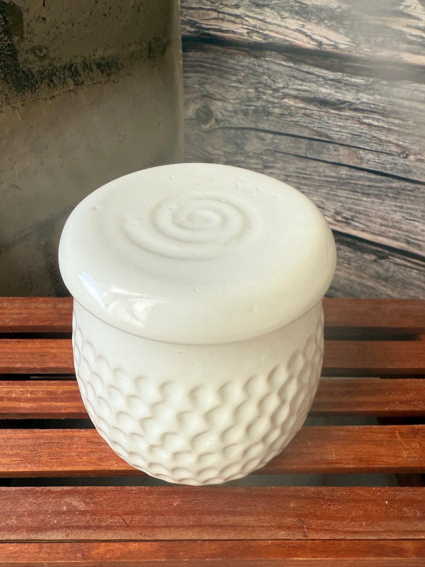 Carved Butter Bell in White Gloss