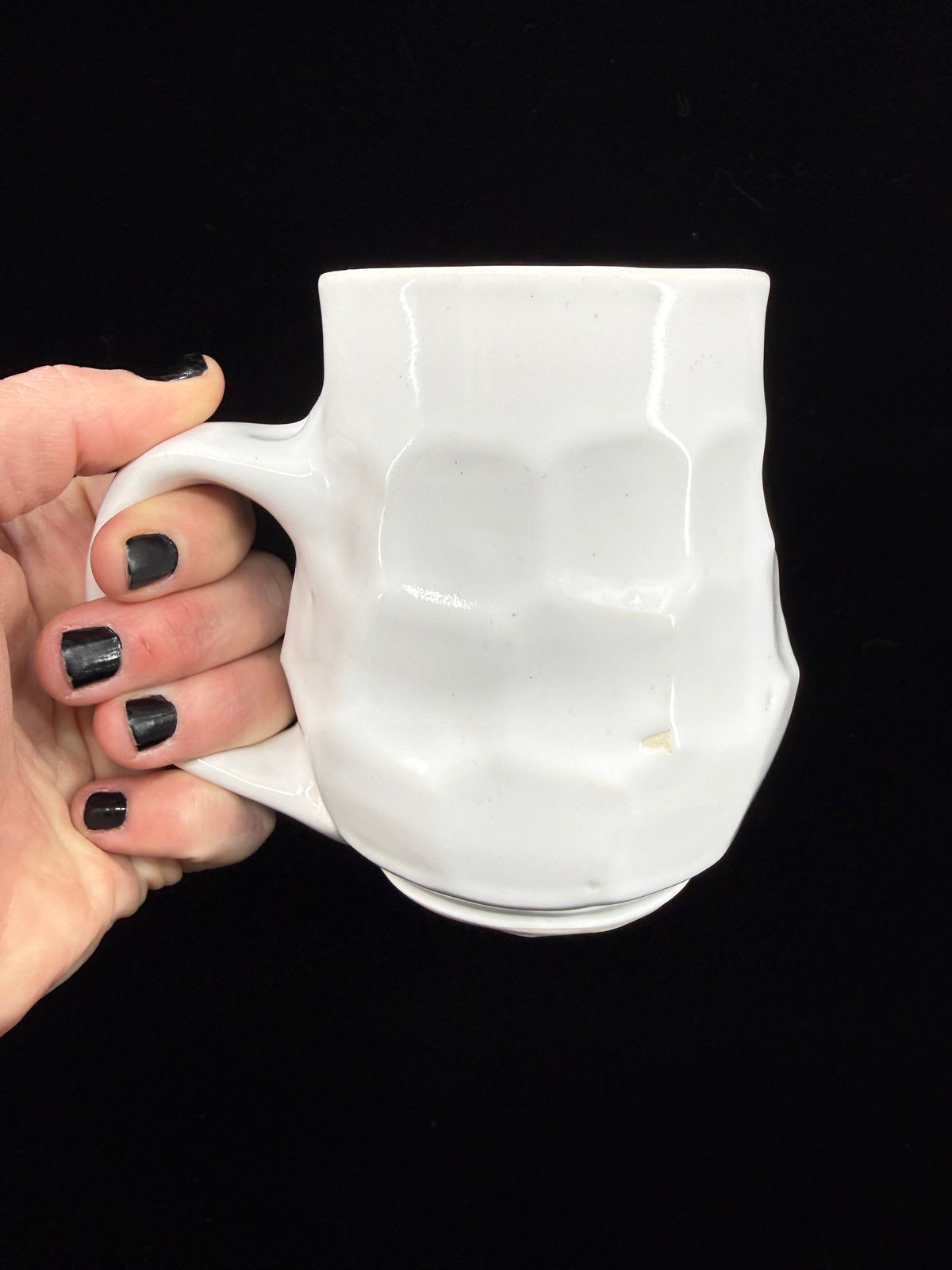 White Faceted Mug