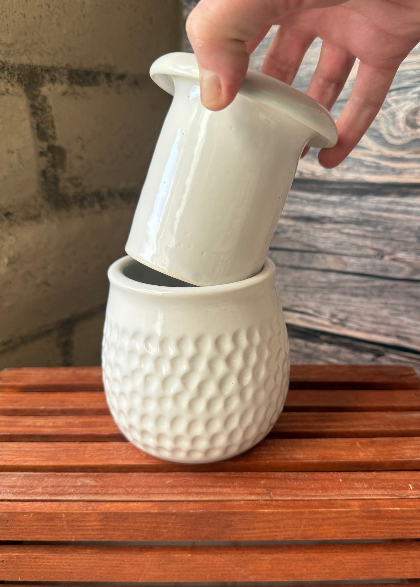 Carved Butter Bell in White Gloss