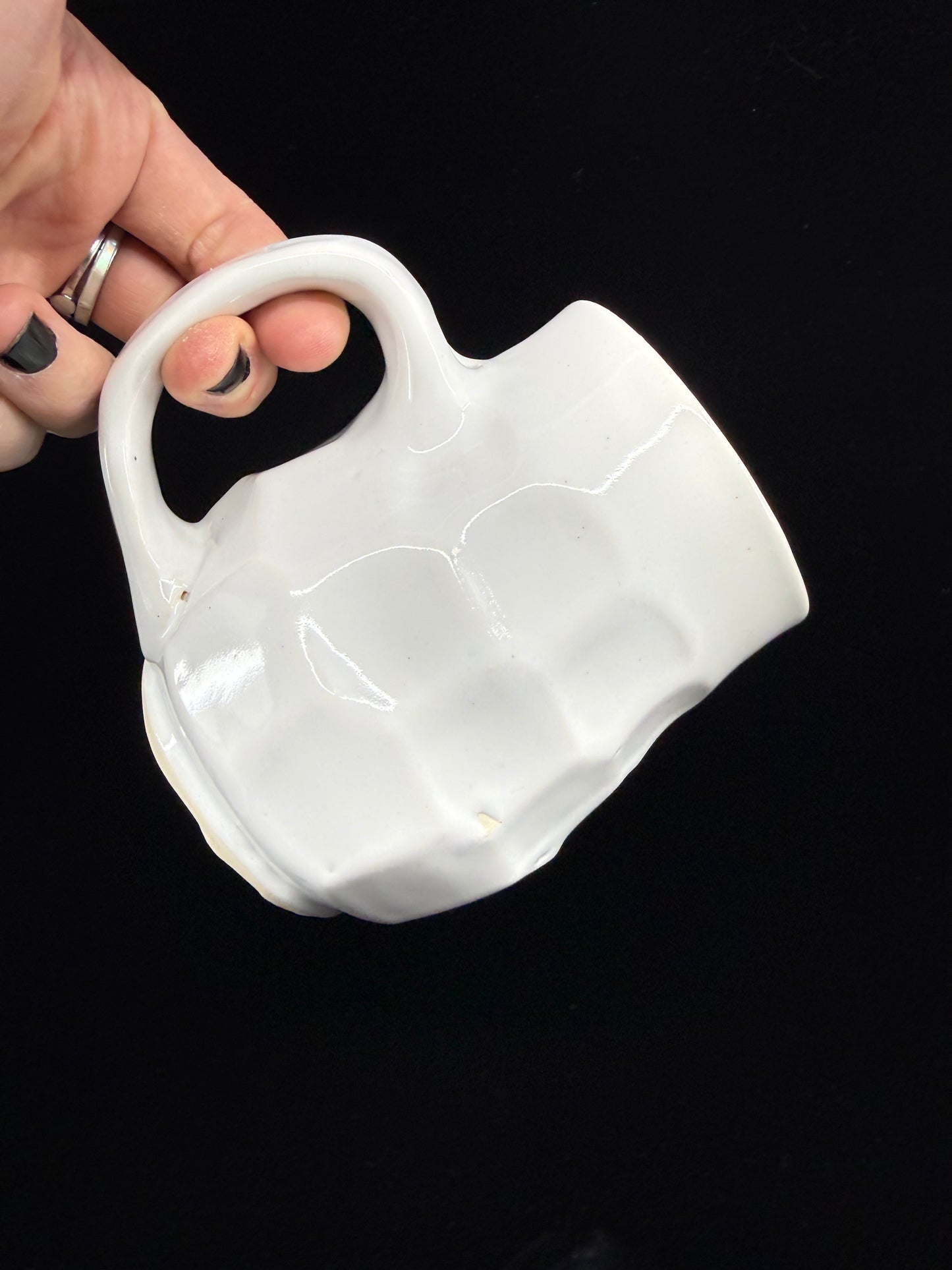 White Faceted Mug