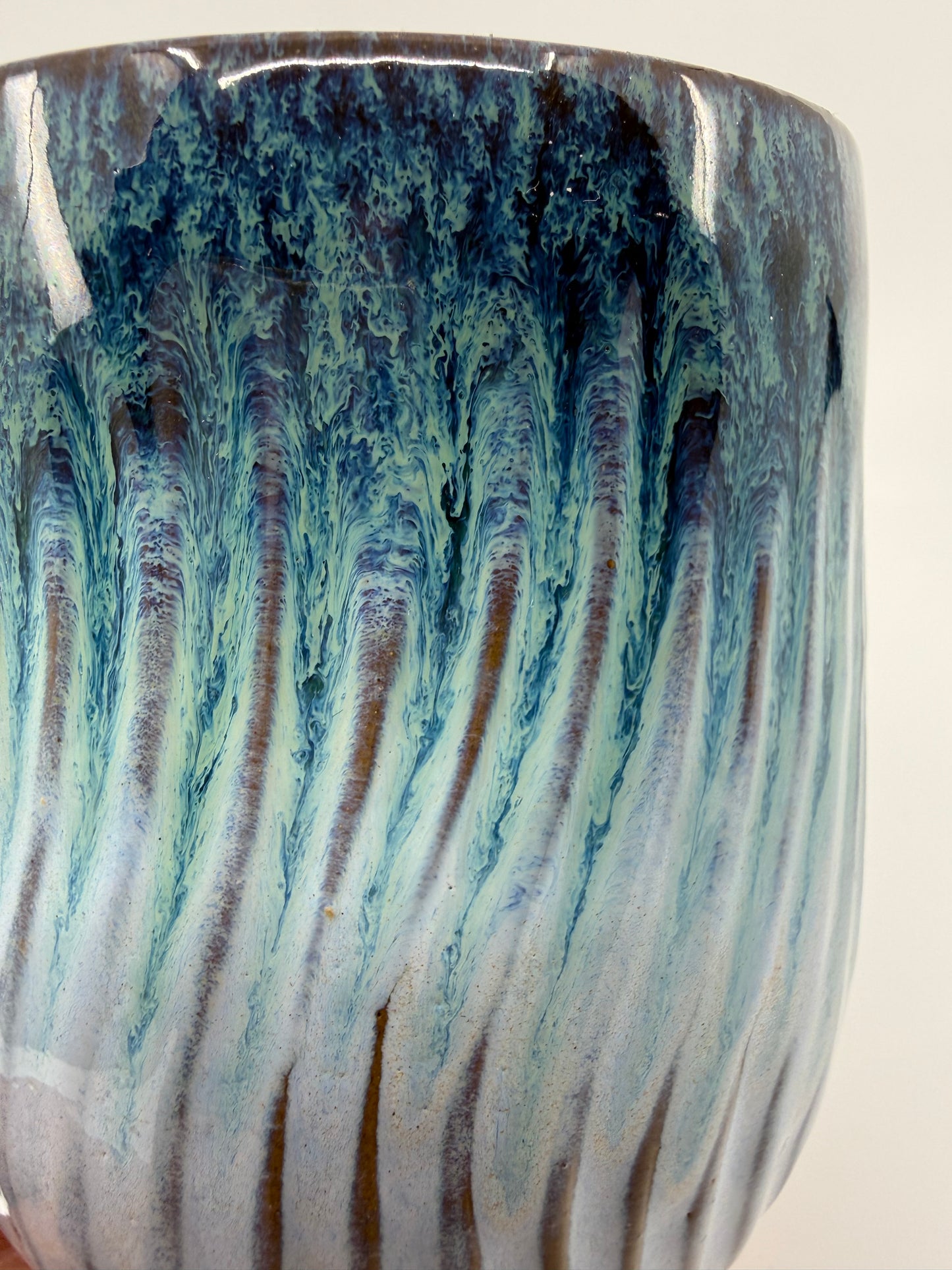 Periwinkle Carved Mug